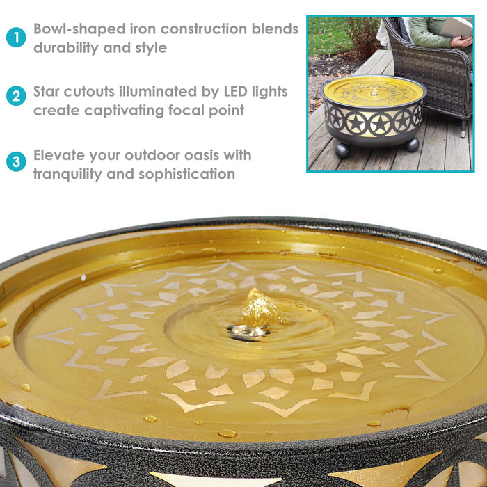 Sunnydaze 14.25" All Star Galvanized Iron Bowl Outdoor Water Fountain HDC-192