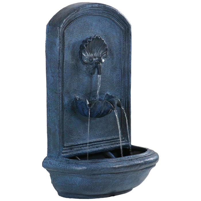 Sunnydaze 27" H Seaside Outdoor Solar Wall Fountain with Battery Backup 132396001SOD