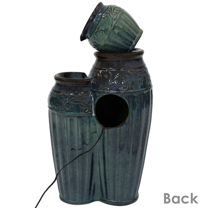 Sunnydaze 27" Tour de Vase Ceramic Outdoor Water Fountain SSS-383