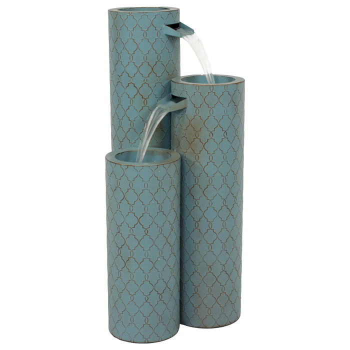 Sunnydaze 27.5" Moroccan Trellis 3-Column Modern Outdoor Water Fountain MCA-3081