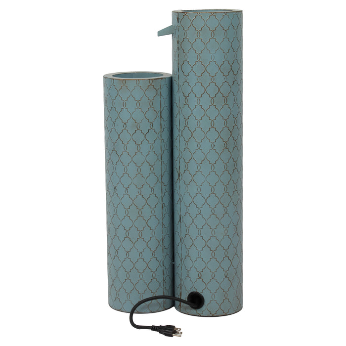 Sunnydaze 27.5" Moroccan Trellis 3-Column Modern Outdoor Water Fountain MCA-3081
