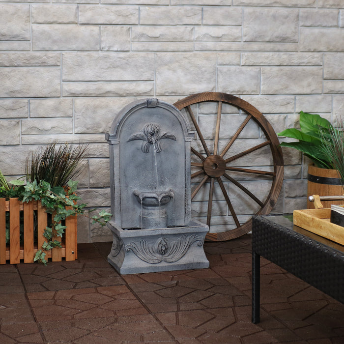 Sunnydaze 28" French-Inspired Outdoor Wall-Mounted Fountain FWD-464