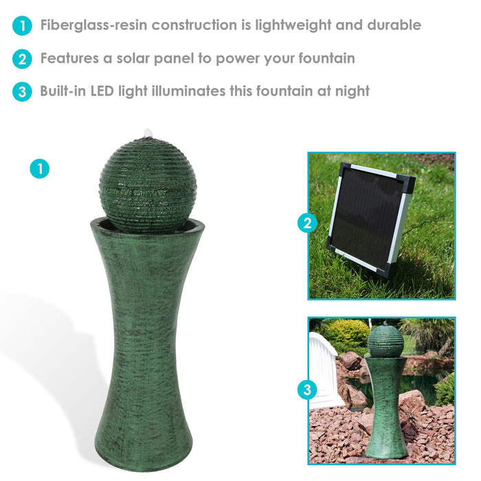 Sunnydaze Desert Spring Solar Powered Fountain with Battery Backup - 30" SL-0274