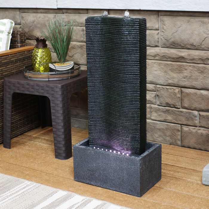 Sunnydaze 31" Rippling Tower Outdoor Water Fountain SSS-183
