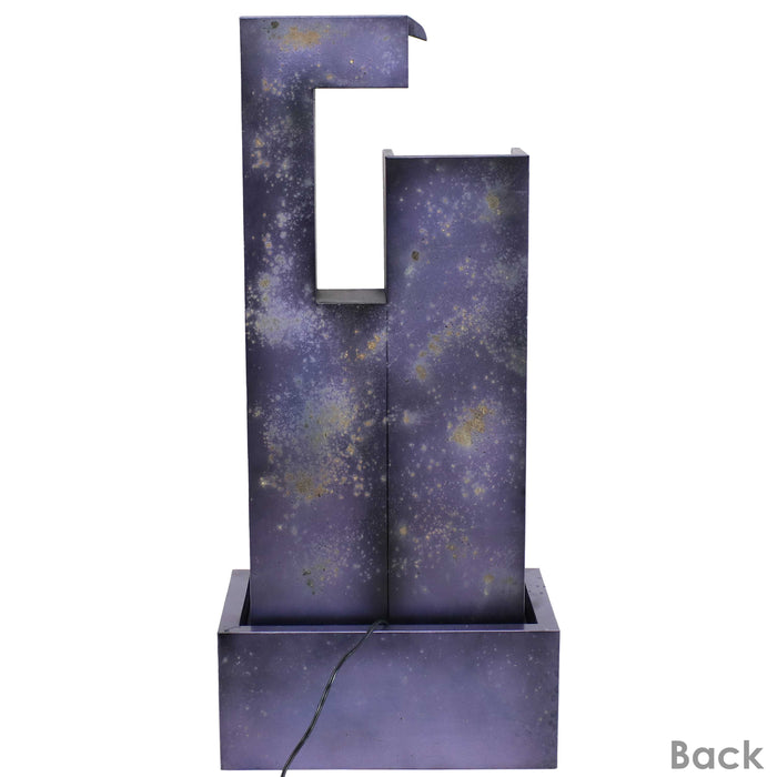 Sunnydaze 32" Cascading Tower Outdoor Metal Fountain with LED Lights SSS-619
