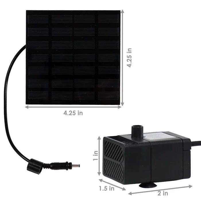 Sunnydaze 40 GPH 1.6-Ft Max Lift Solar Water Fountain Pump Kit JRS-150