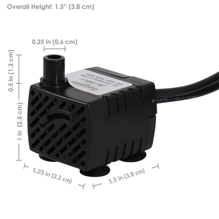 Sunnydaze 40 GPH Electric Submersible Water Pump with LED Lights - Multicolor Lights JR-150 6LED-M
