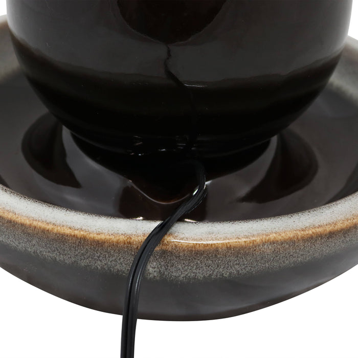 Sunnydaze Ceramic Tabletop 7" Water Fountain with Modern Orb Design SSS-412
