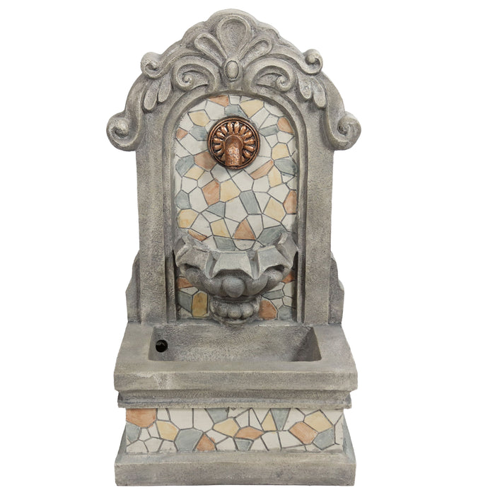 Sunnydaze Enchanting Estate Polyresin Outdoor Wall Fountain with Flat Back WNC-861
