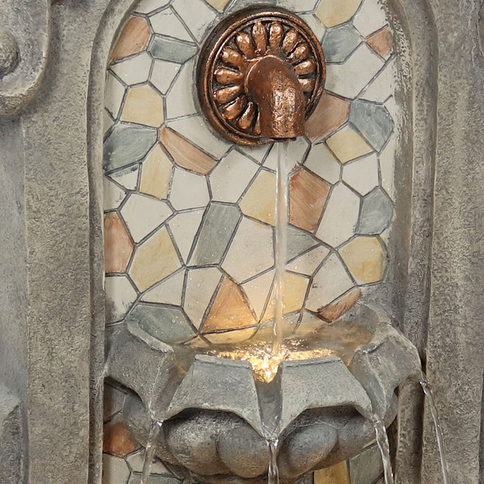 Sunnydaze Enchanting Estate Polyresin Outdoor Wall Fountain with Flat Back WNC-861