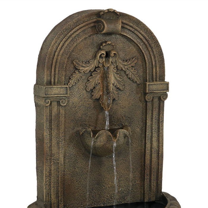 Sunnydaze Florence Solar Outdoor Wall Fountain - Battery Backup XCA-132146003-FS-SOD