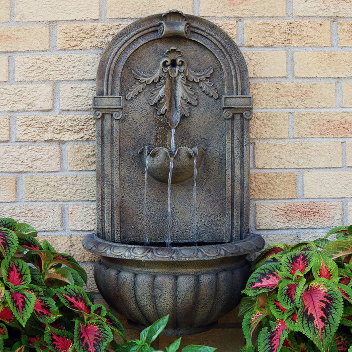 Sunnydaze Florence Solar Outdoor Wall Fountain XCA-132146003-FS-S