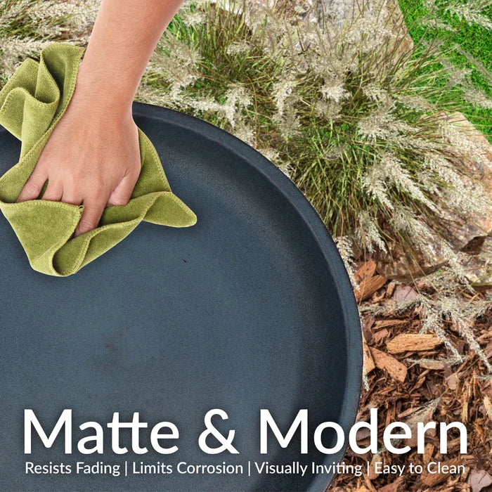 Sunnydaze Gleeful Garden Metal Outdoor Bird Bath - UV-Resistant Finish