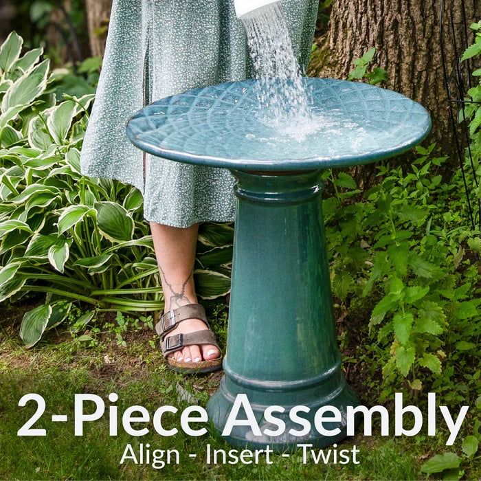 Sunnydaze Rennes 22.5" H Outdoor Ceramic Bird Bath