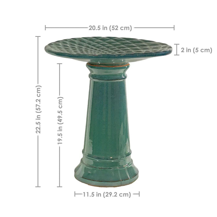 Sunnydaze Rennes 22.5" H Outdoor Ceramic Bird Bath