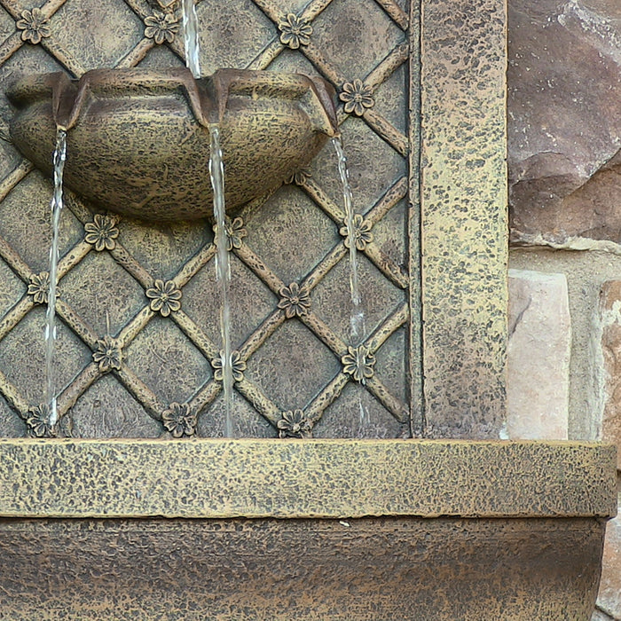 Sunnydaze Rosette Leaf Outdoor Wall Fountain