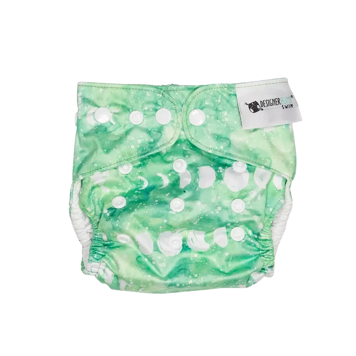 Reusable Swim Nappy Tidal Moon Green