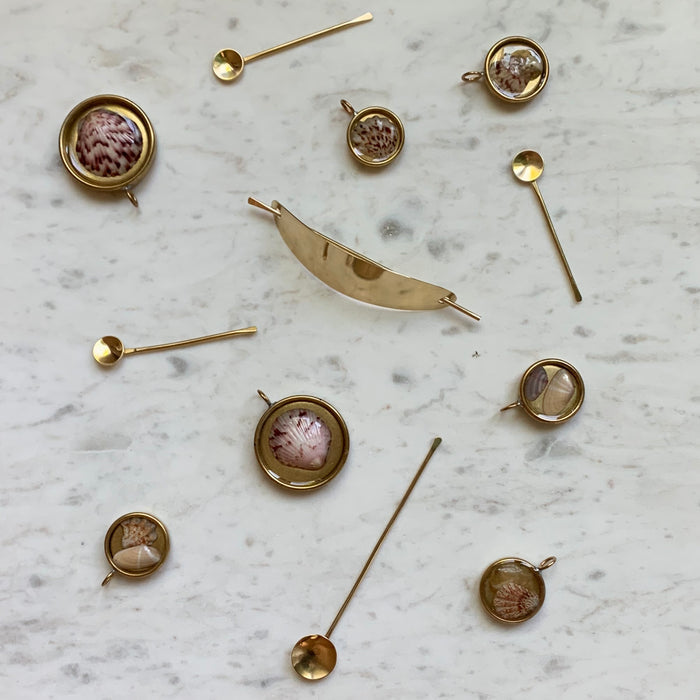 Tiny Brass Spoon for a Salt Cellar by Desert Rose Jewelry at Golden Rule Gallery in Excelsior, MN