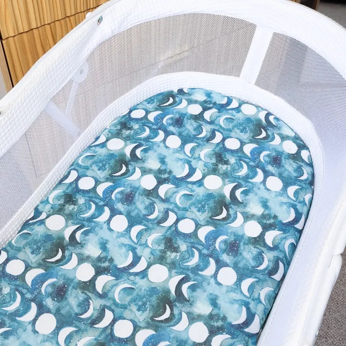Transformative Teal Moon Change Pad/Bassinet Sheet