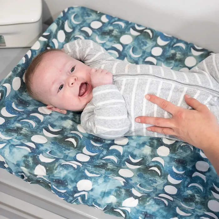 Transformative Teal Moon Change Pad/Bassinet Sheet