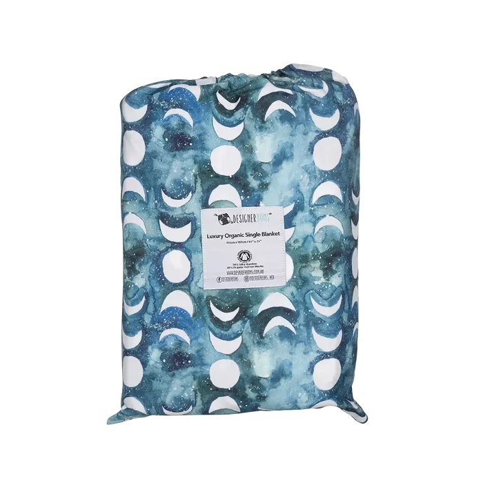 Transformative Teal Moon Single Blanket