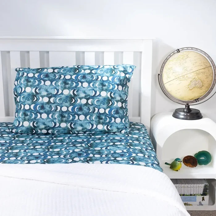 Transformative Teal Moon Single Fitted Sheet