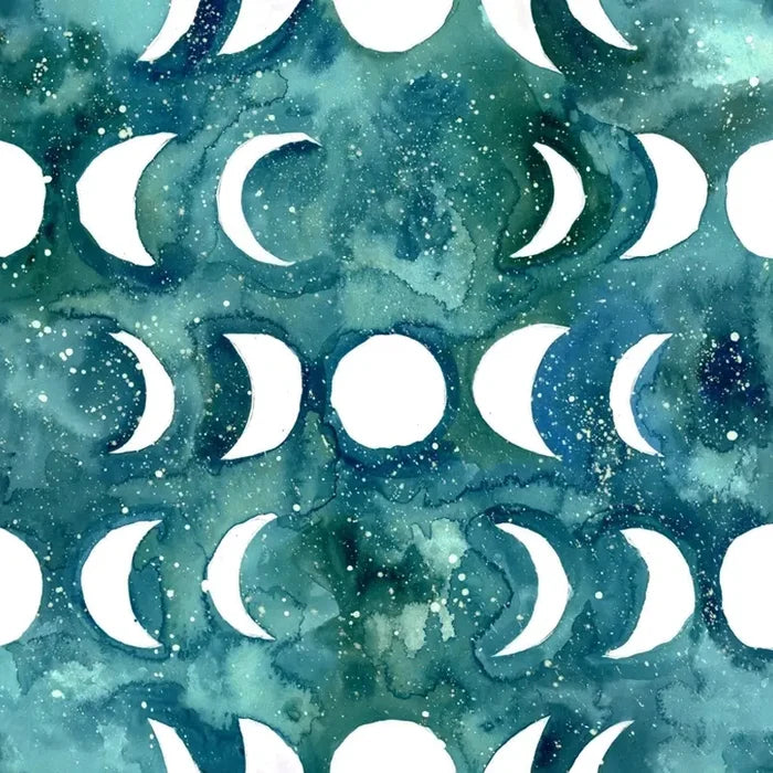 Transformative Teal Moon Single Fitted Sheet