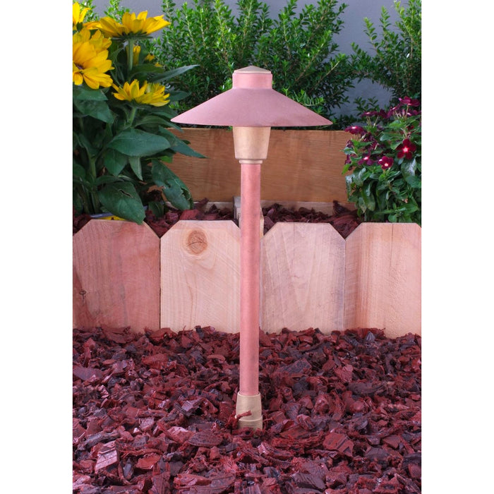 Yard Bright Elite Series Cast Brass Path Light With Copper Finish 7" Diameter Hood GBT7203