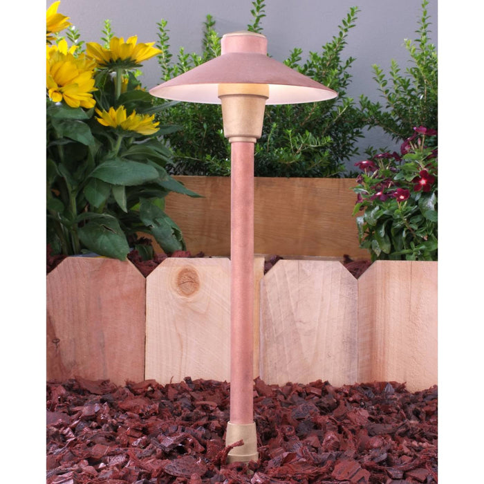 Yard Bright Elite Series Cast Brass Path Light With Copper Finish 7" Diameter Hood GBT7203