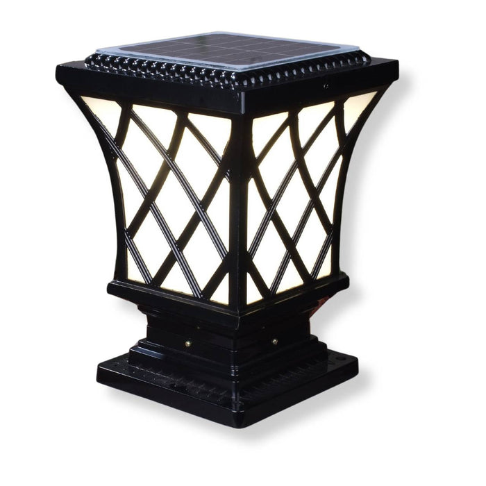 Yard Bright Premium Classic Solar Pillar Light In Black GBT9017B