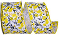 Yellow Wildflower Floral Wired Ribbon - 2.5" x 10yds